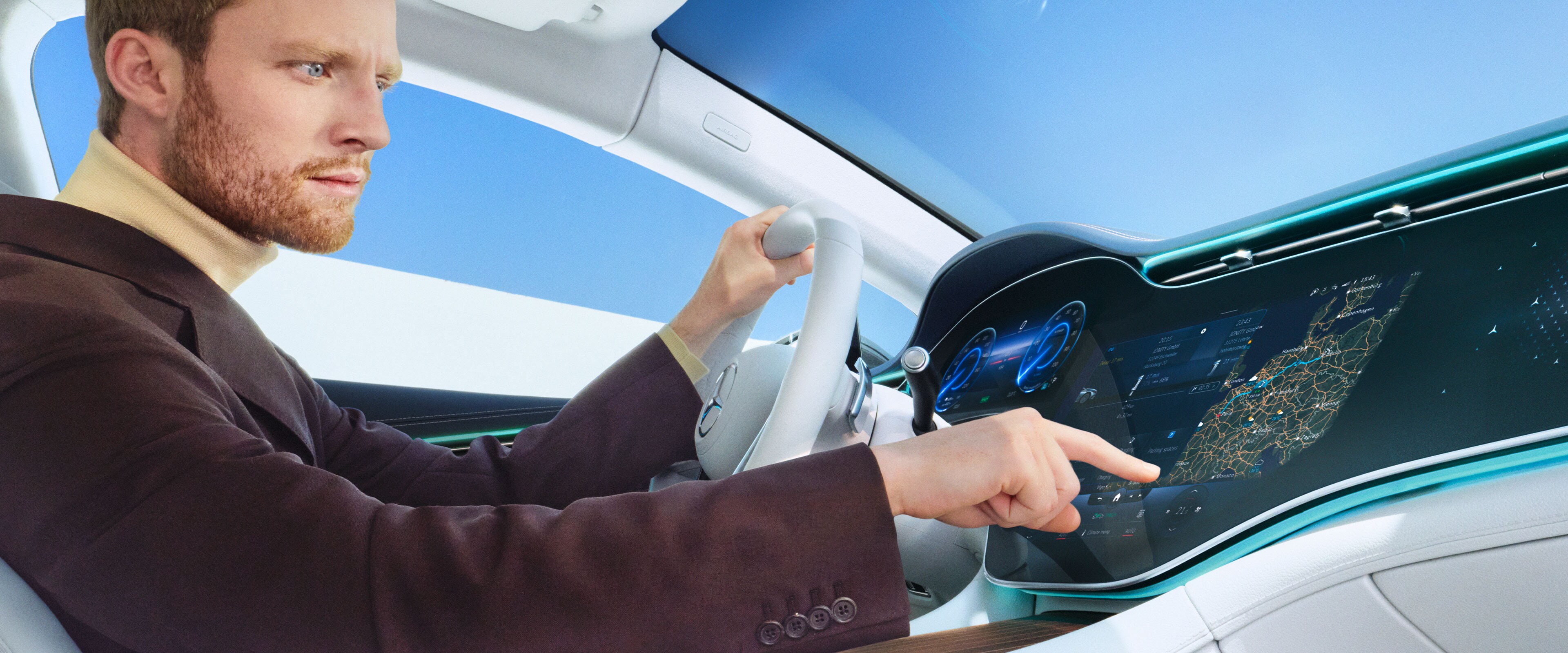 Le Service connecté «&nbsp;Navigation&nbsp;» dans un véhicule Mercedes-Benz.