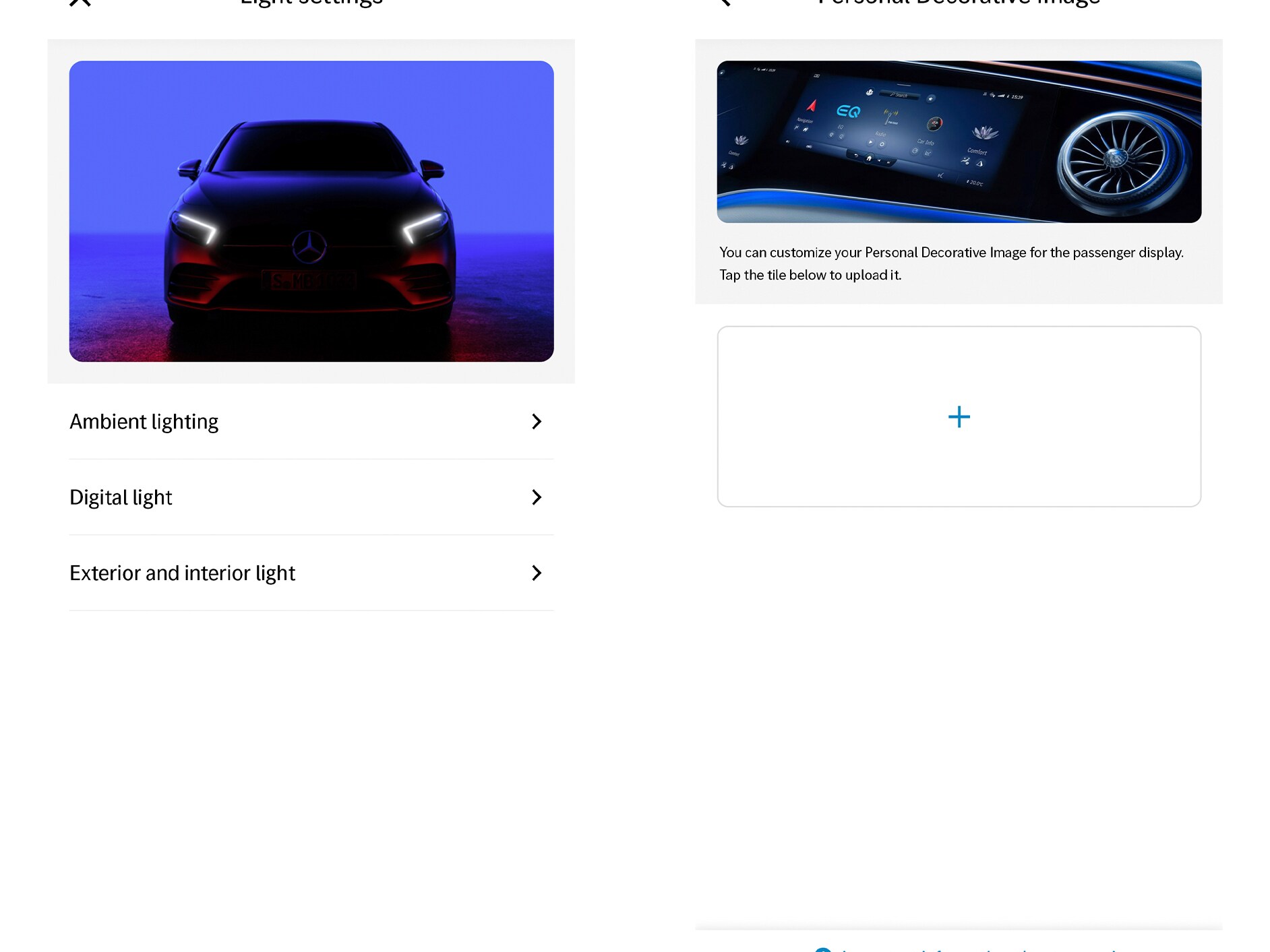 Il display del sistema multimediale MBUX mostra il Digital Extra Personalizzazione.