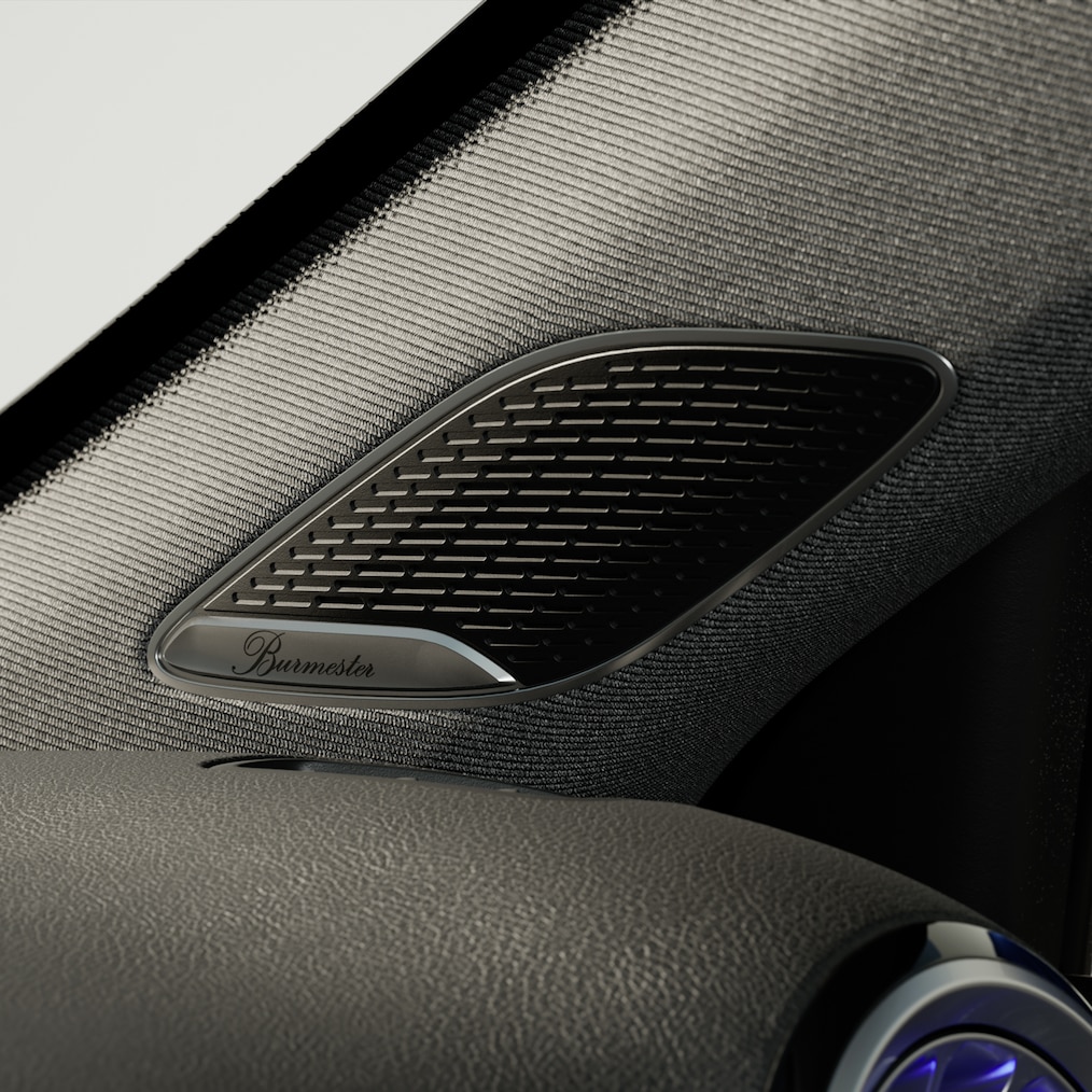 Nahaufnahme eines Lautsprechers des Burmester® Surround-Soundsystems.