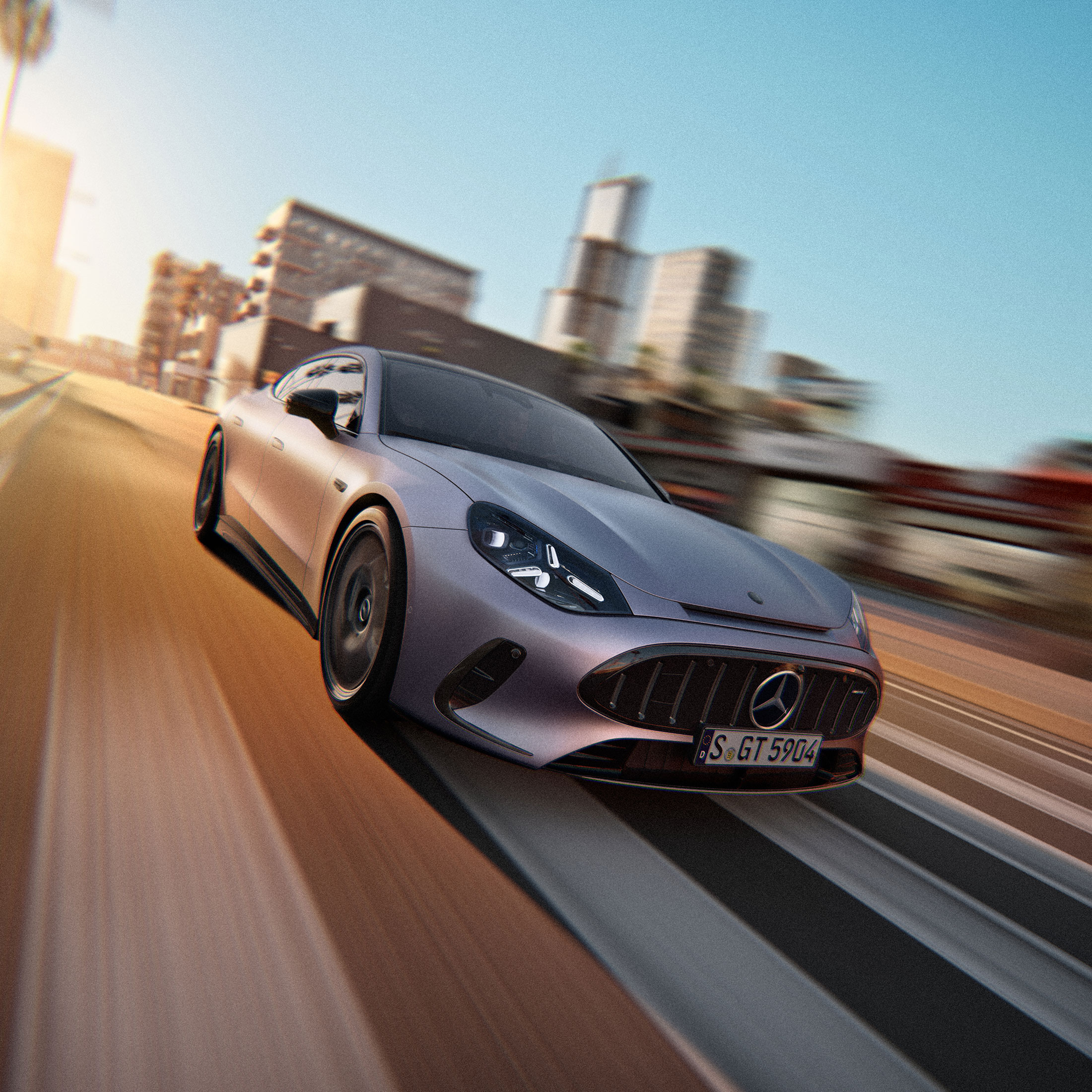 L'extérieur de la Mercedes-AMG GT 53 Coupé 4 portes.