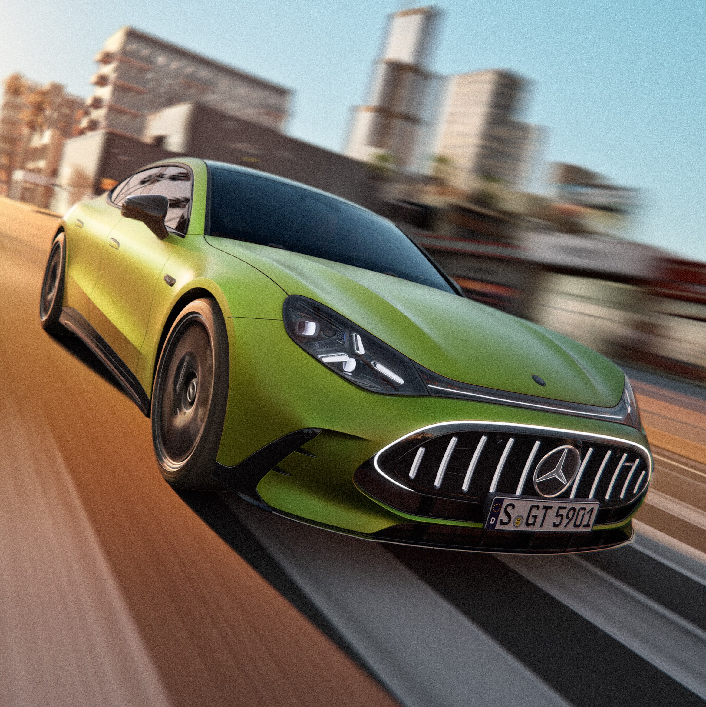 Das Exterieur des neuen GT 4-Türer Coupés von Mercedes-AMG.