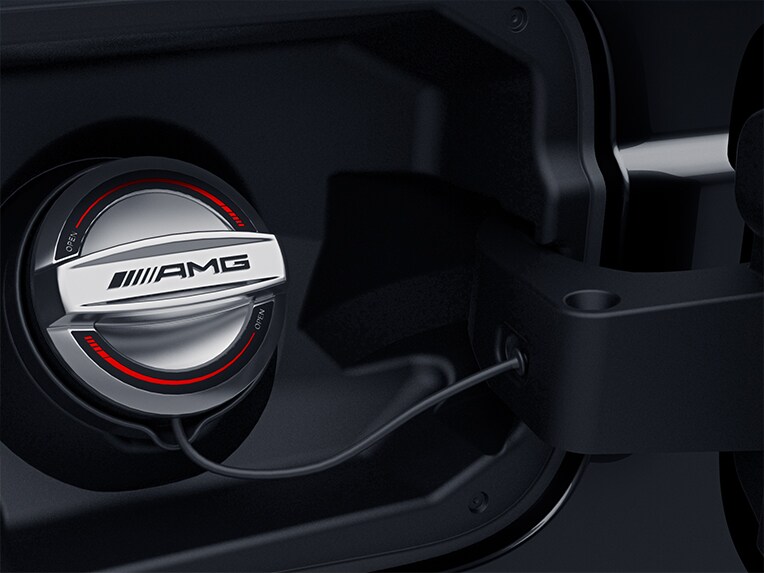 Der AMG Tankdeckel des Mercedes-AMG T-Modells.