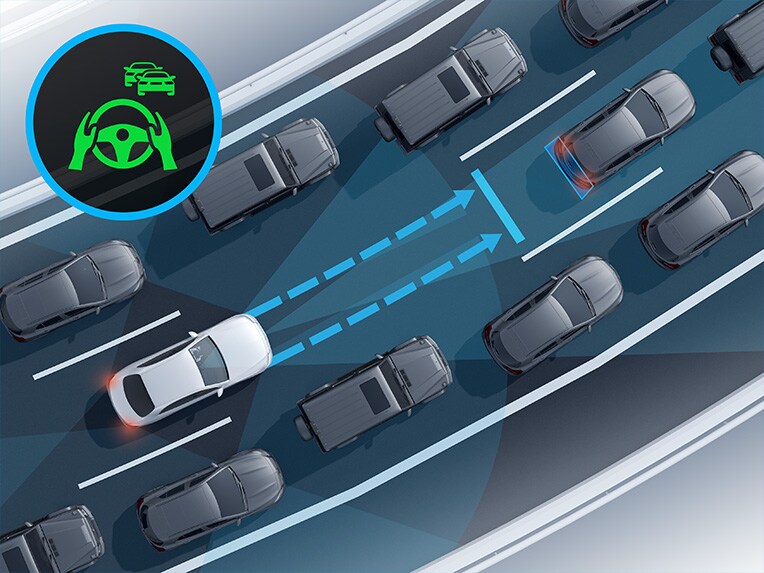 L'assistant d'encombrements actif dans la Mercedes-Benz Classe C Break.
