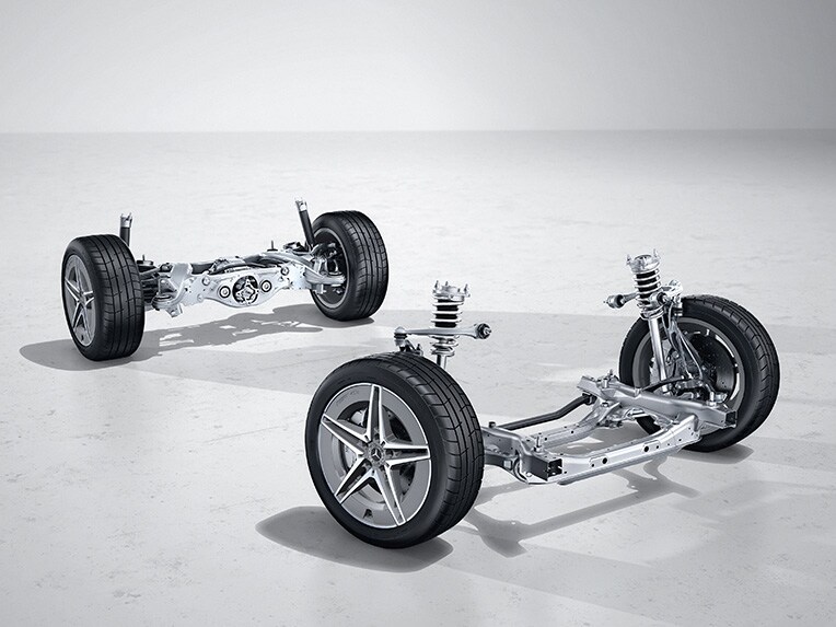 Das Fahrwerk des Mercedes-Benz C-Klasse T-Modells.