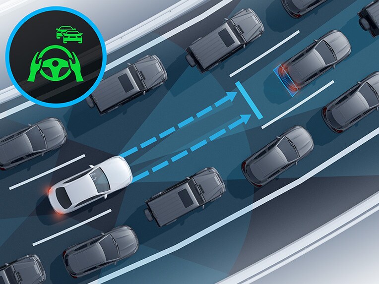 L'assistant d'encombrements actif de la Mercedes-Benz Classe C Berline.