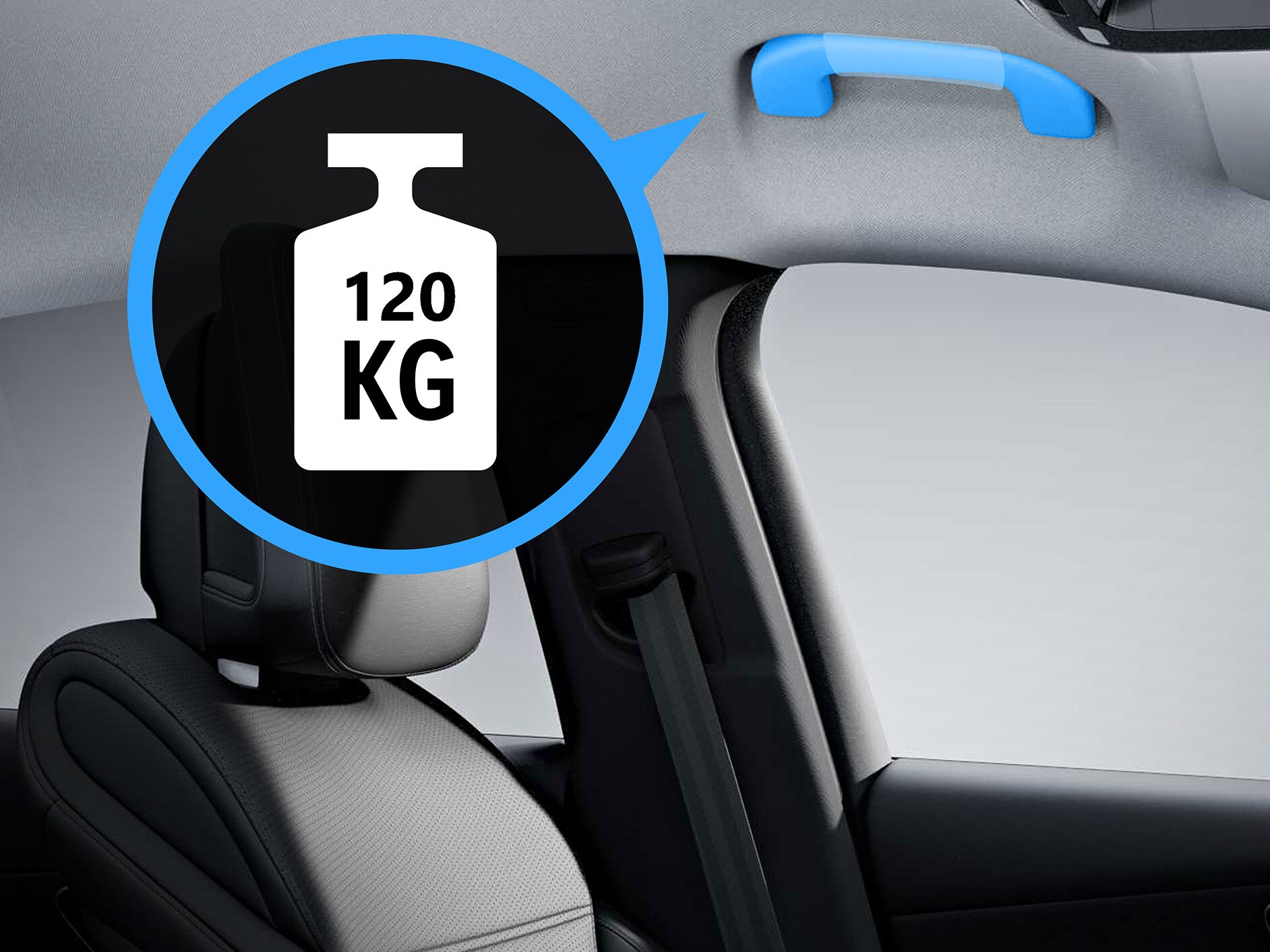 Illustrazione della maniglia di sostegno comfort rinforzata di Mercedes-Benz.