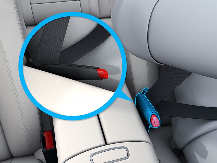 Un’immagine dettagliata del gancio di assistenza per allacciare e slacciare le cinture in relazione a un’auto per disabili.