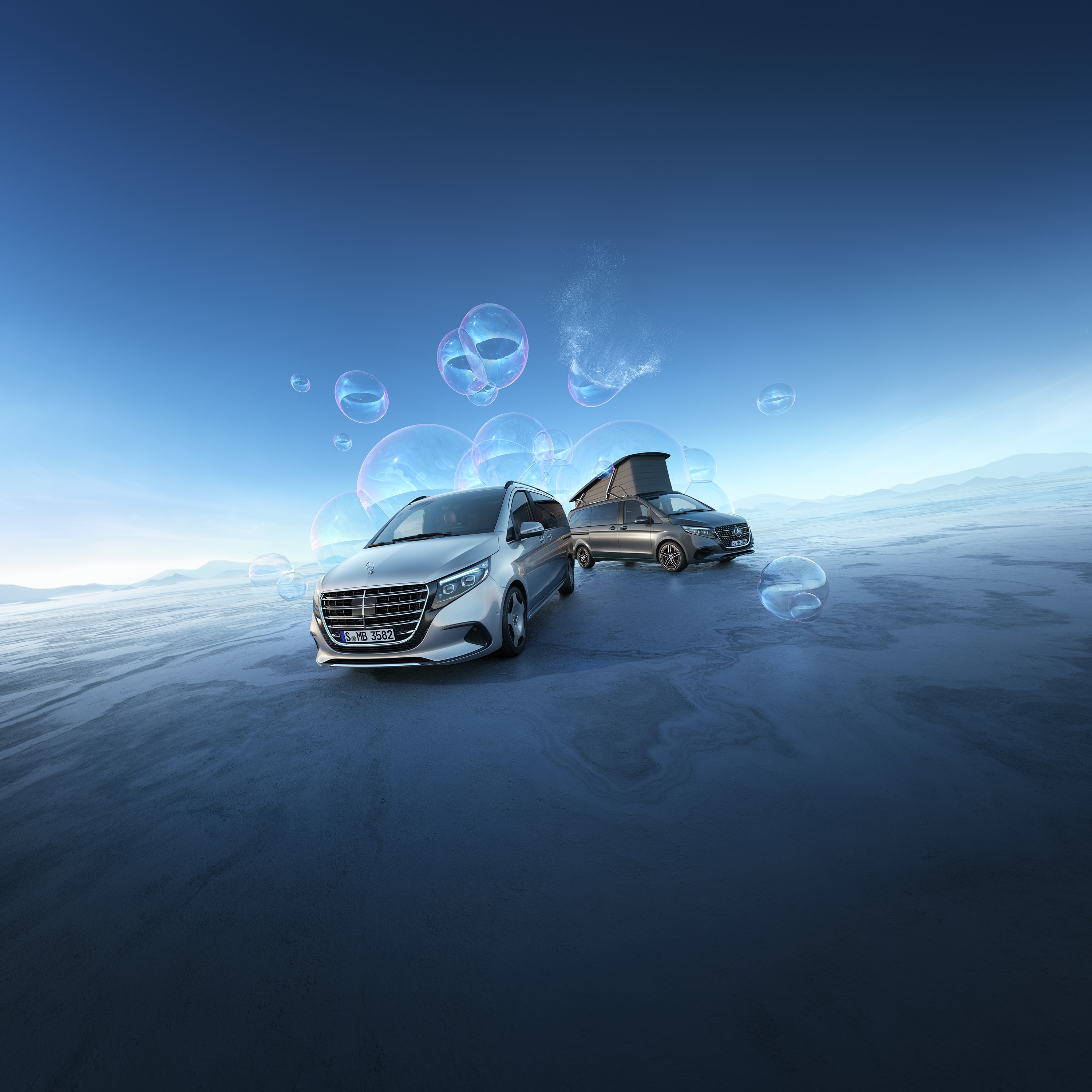 Gamma | Modelli di Van e camper | Veicoli commerciali Mercedes-Benz I camper Mercedes-Benz Marco Polo e Classe V offrono un'esperienza di viaggio di alta gamma, soluzioni di campeggio flessibili e il comfort moderno della "vanlife".