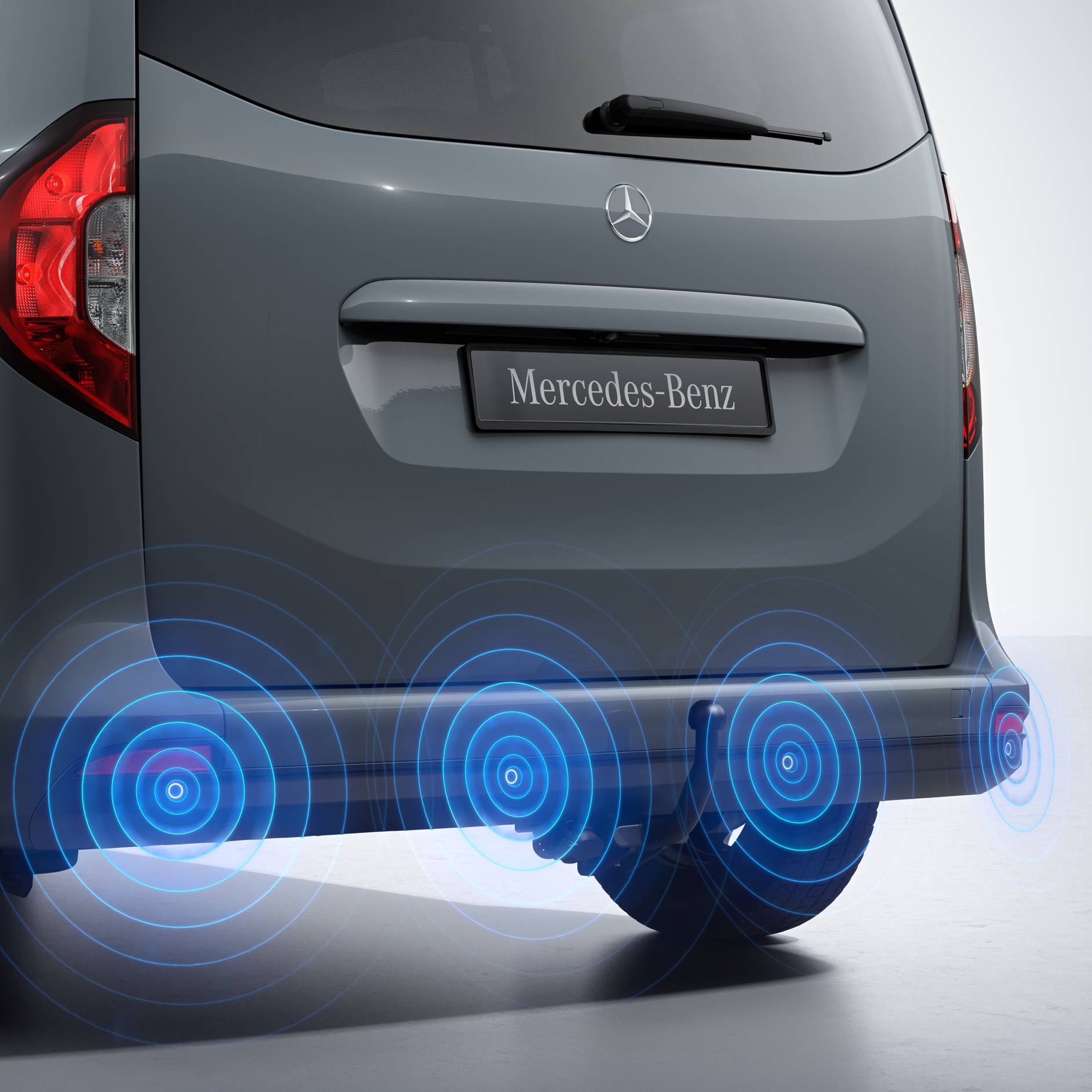 Systèmes d'assistance à la conduite | Classe T | Mercedes-Benz Vans Représentation schématique des systèmes d'assistance à la conduite à l'aide de la Classe T.