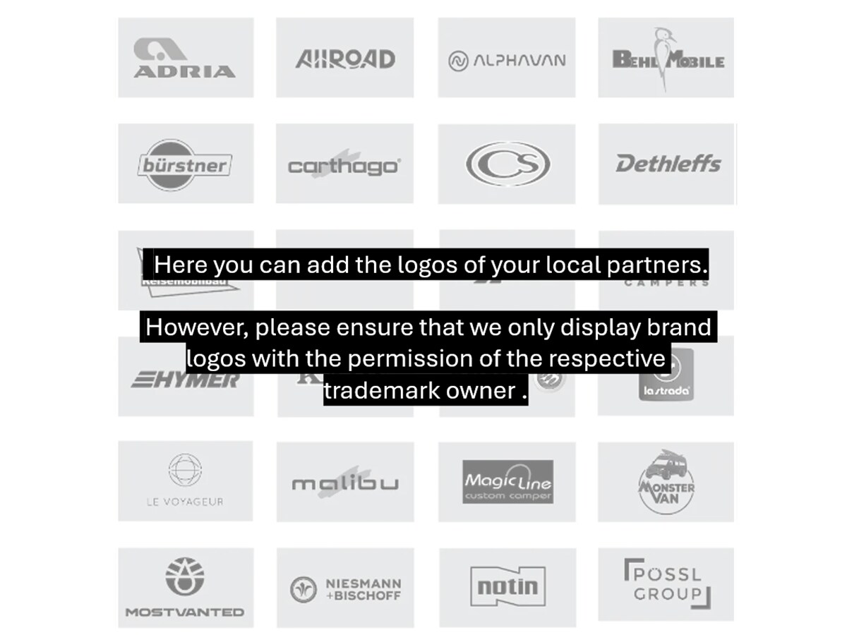 Modello di logo per i partner locali nella produzione di camper