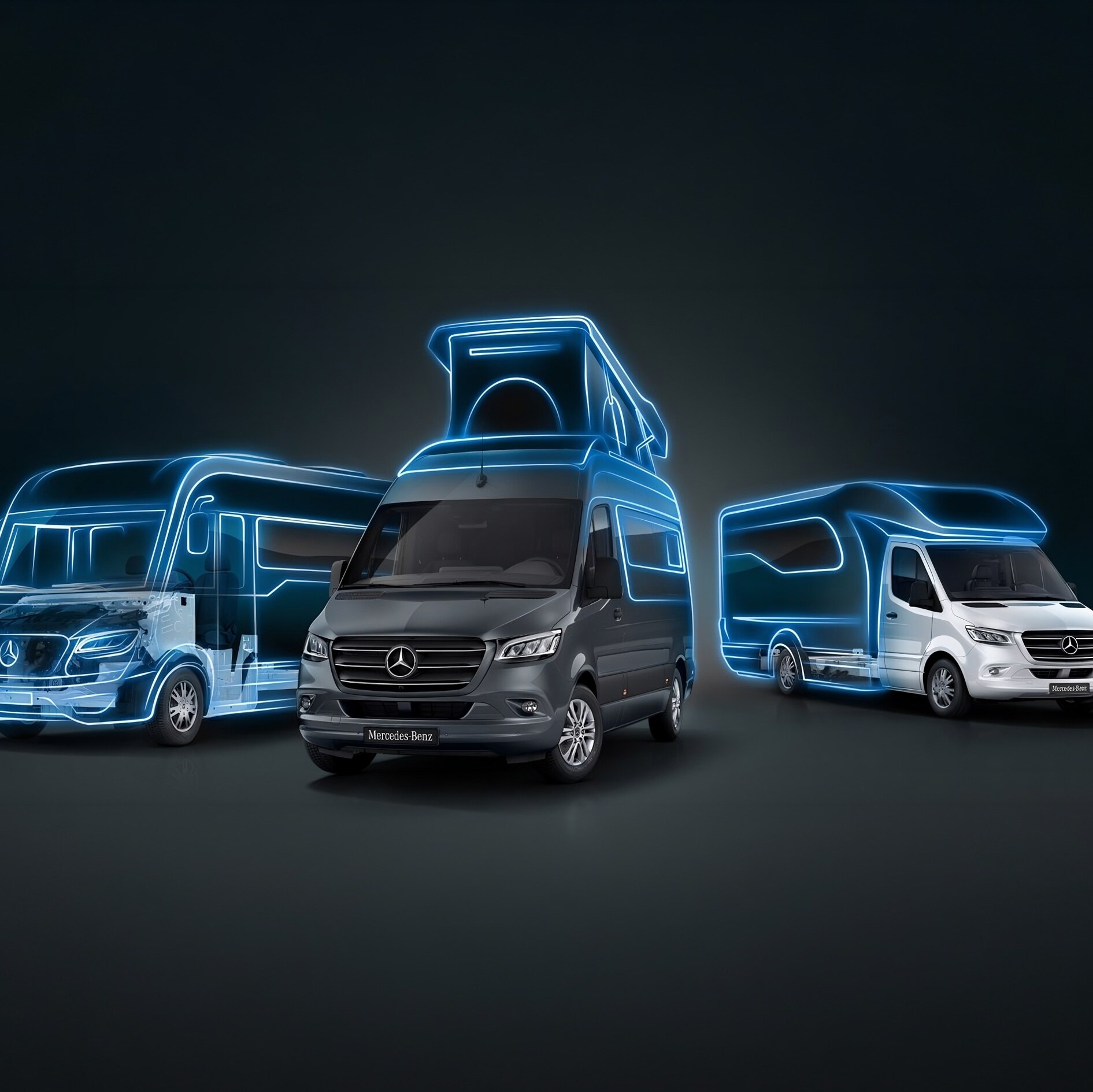 Die Palette der Mercedes‑Benz Sprinter Wohnmobile überzeugt durch flexible Umbaukonzepte und modernes Design im Reisemobilbereich.