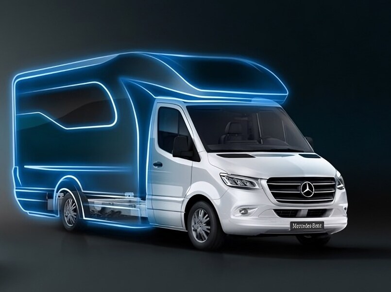 Mercedes-Benz Sprinter Wohnmobil mit Allradantrieb für verbesserte Traktion