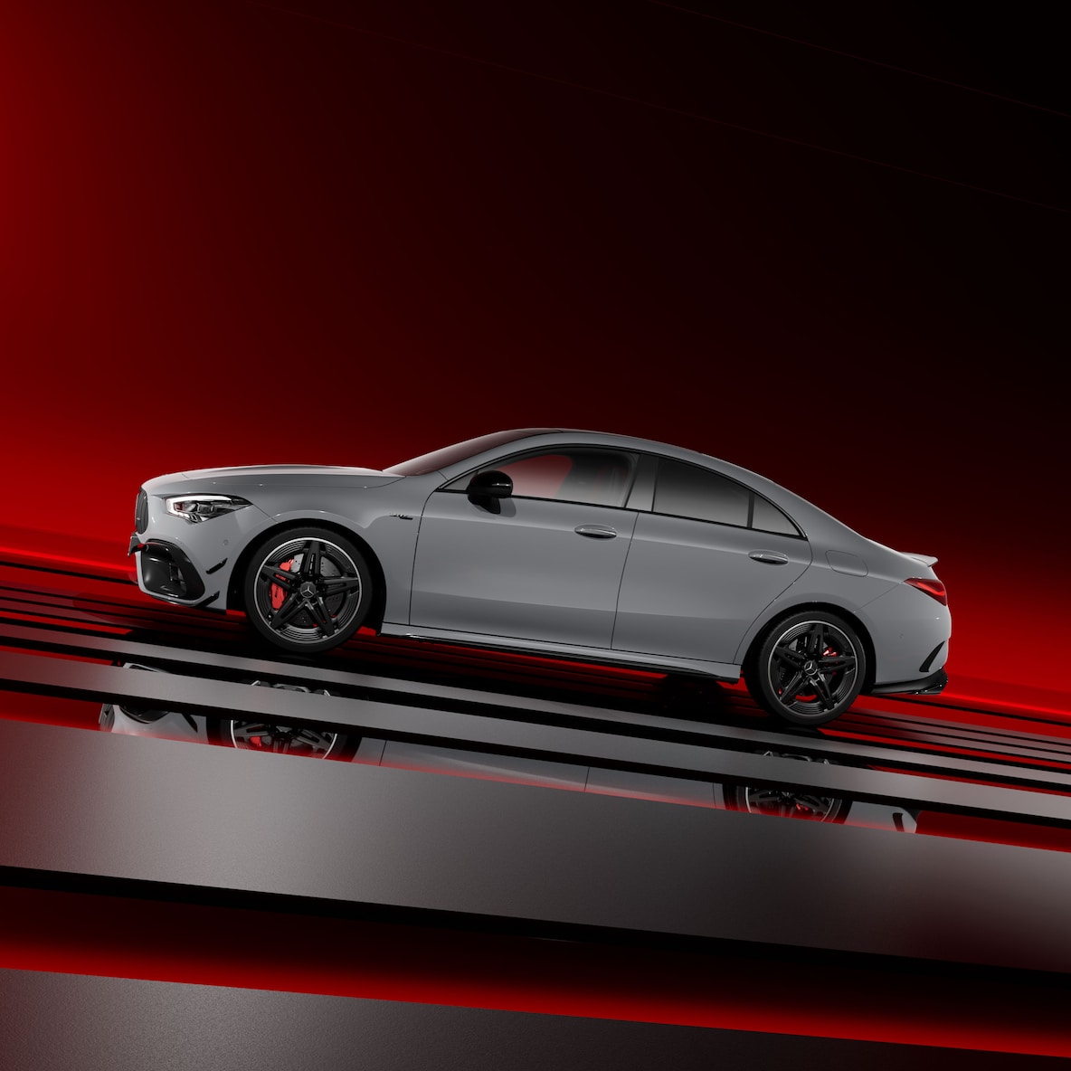 La Mercedes-AMG CLA Coupé con pacchetto AMG Design Plus.