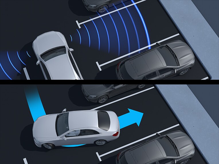 Les systèmes de stationnement dans le CLA Coupé de Mercedes-Benz.