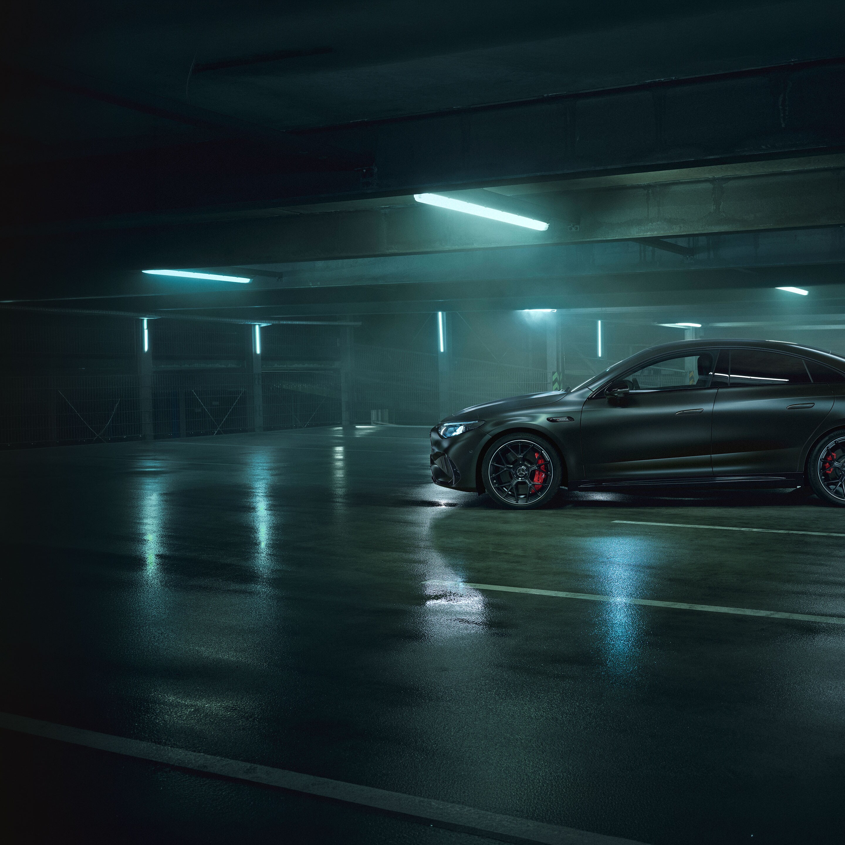 L'esterno della nuova Mercedes-AMG CLA 45 4MATIC+ electric.