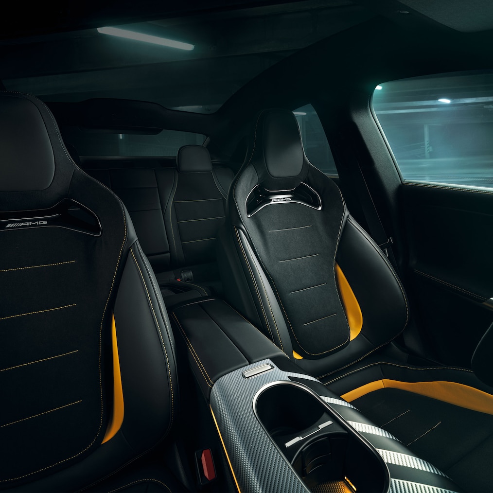 I sedili sportivi AMG della nuova Mercedes-AMG CLA 45 4MATIC+ electric.
