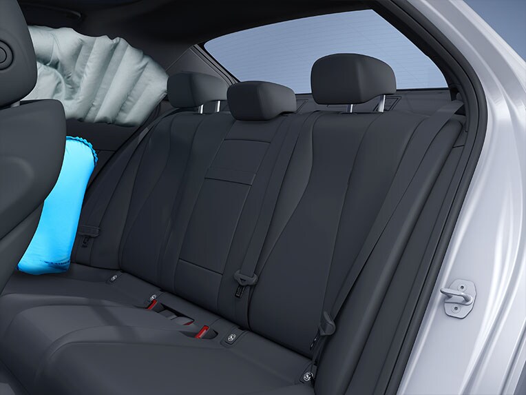 Die Seitenairbags im Fond für die Fondinsassen des Mercedes-Benz CLA Shooting Brake.