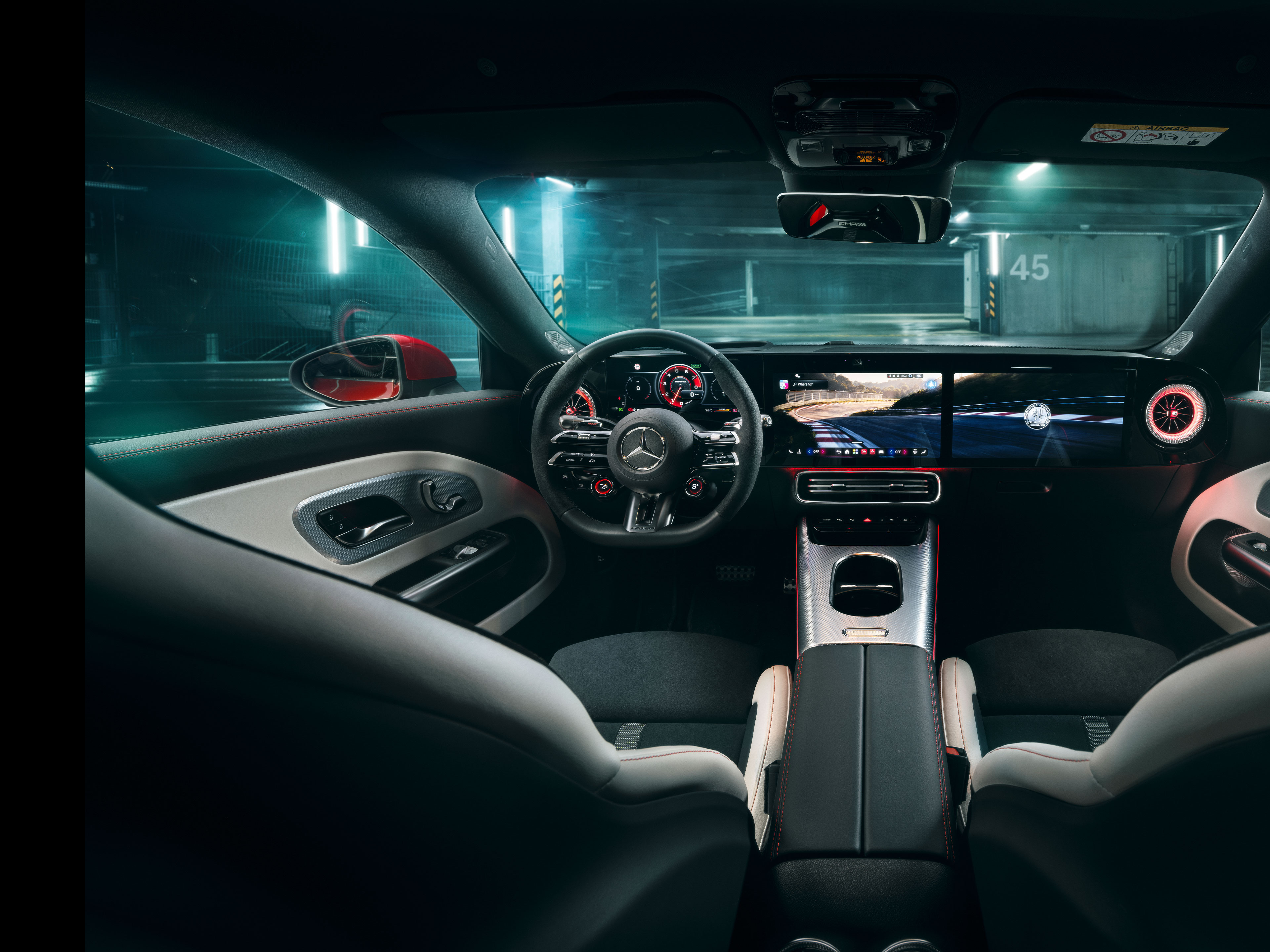 Interieur | CLA Shooting Brake | Mercedes-AMG Das Interieur des brandneuen Mercedes-AMG CLA 45 electric 4MATIC + Shooting Brakes.