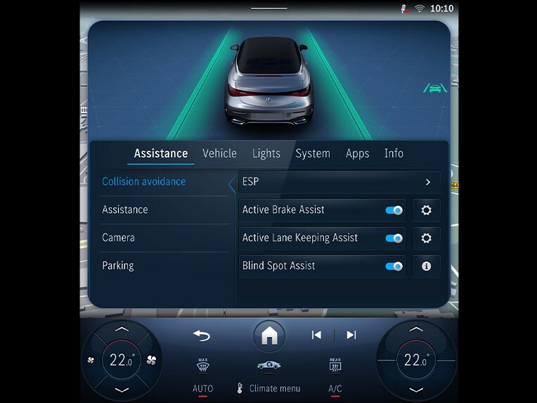 Aktiver Spurhalte-Assistent des CLE Cabriolets von Mercedes-Benz.