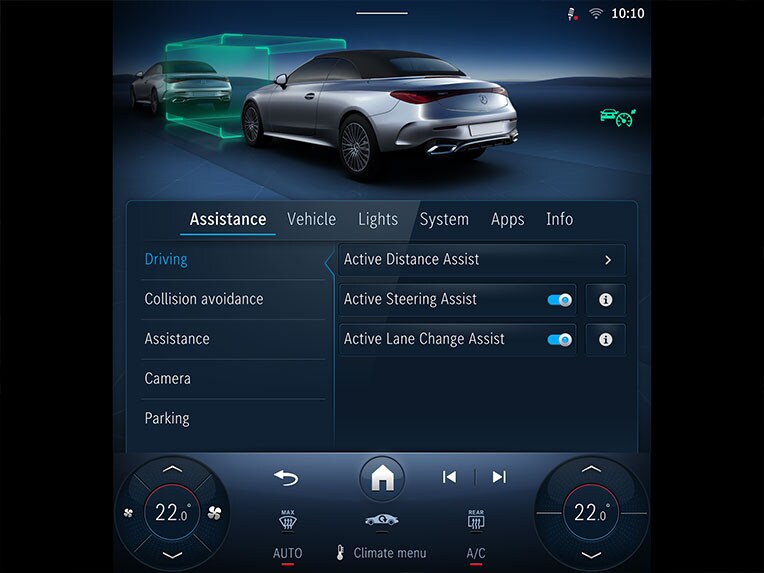 Le Pack Assistance à la conduite Plus dans le CLE Cabriolet de Mercedes-Benz.
