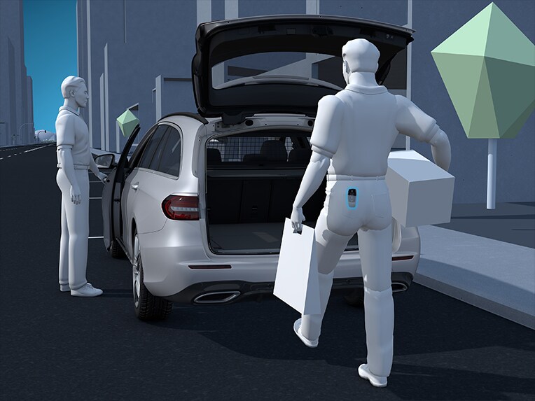 Un'illustrazione del funzionamento del pacchetto Comfort Plus nella Mercedes-Benz CLE Coupé.