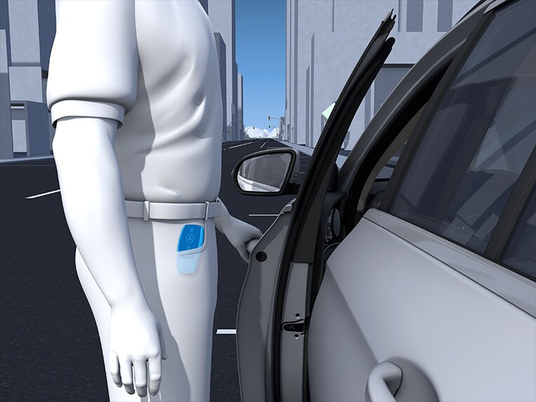 Una descrizione della funzione KEYLESS-GO della nuova Mercedes-Benz CLE Coupé.