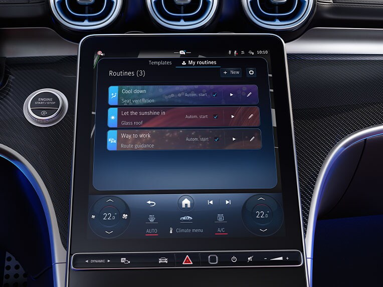 Das Cockpit des neuen CLE Coupés von Mercedes-Benz.
