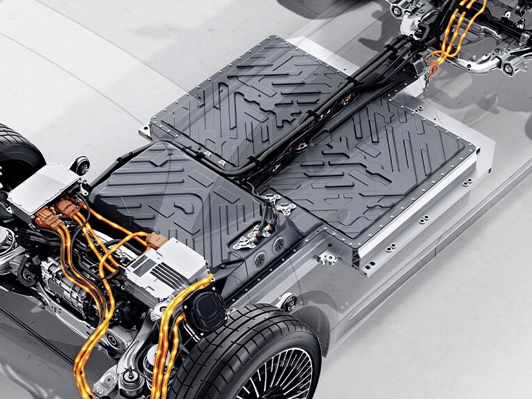 Die Batterie im EQA von Mercedes-Benz.