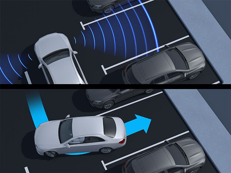 Der Aktive Park-Assistent mit PARKTRONIC im EQA von Mercedes-Benz.