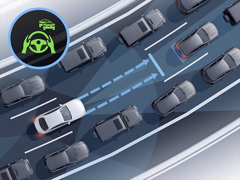 L'assistant directionnel actif dans l'EQA de Mercedes-Benz