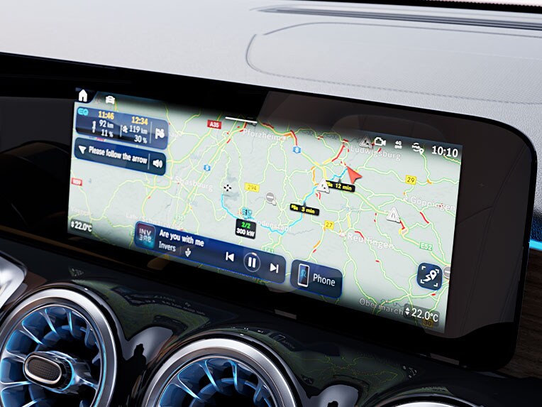 Navigazione con Electric Intelligence nella Mercedes-Benz EQB.