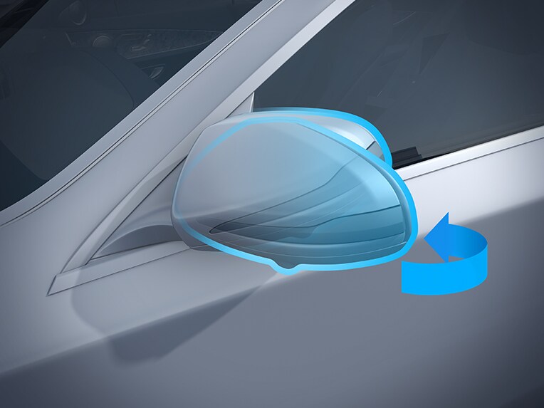 Un'illustrazione del pacchetto retrovisori della Mercedes-Benz EQS.