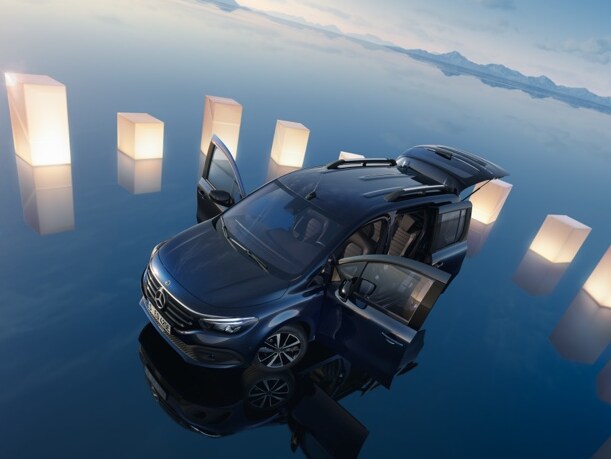 L'extérieur de la Mercedes-Benz EQT.