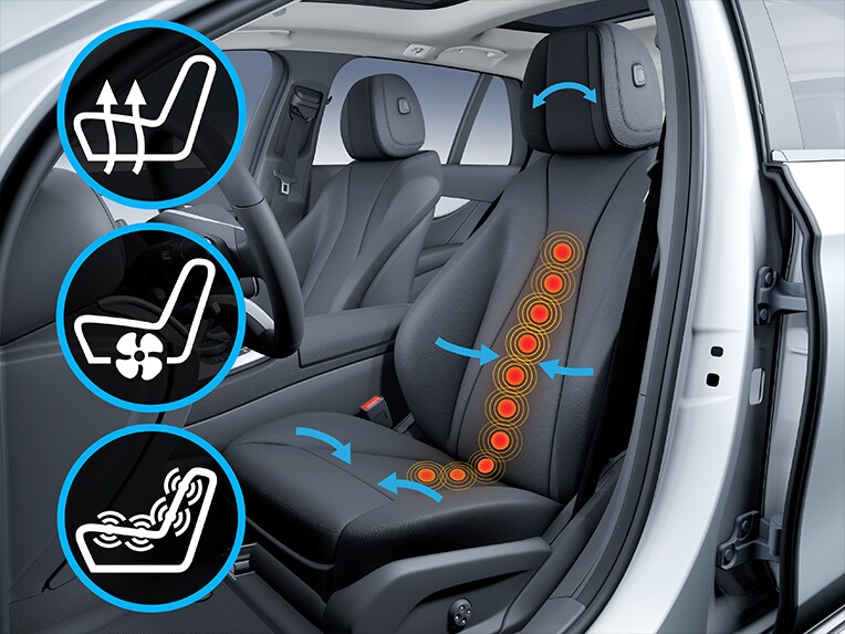 Aktiv-Multikontursitz-Paket Plus in der vollelektrischen G-Klasse von Mercedes-Benz.