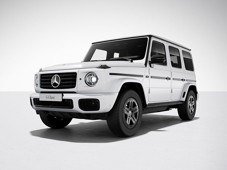 Die vollelektrische G-Klasse von Mercedes-Benz mit dem Night-Paket.