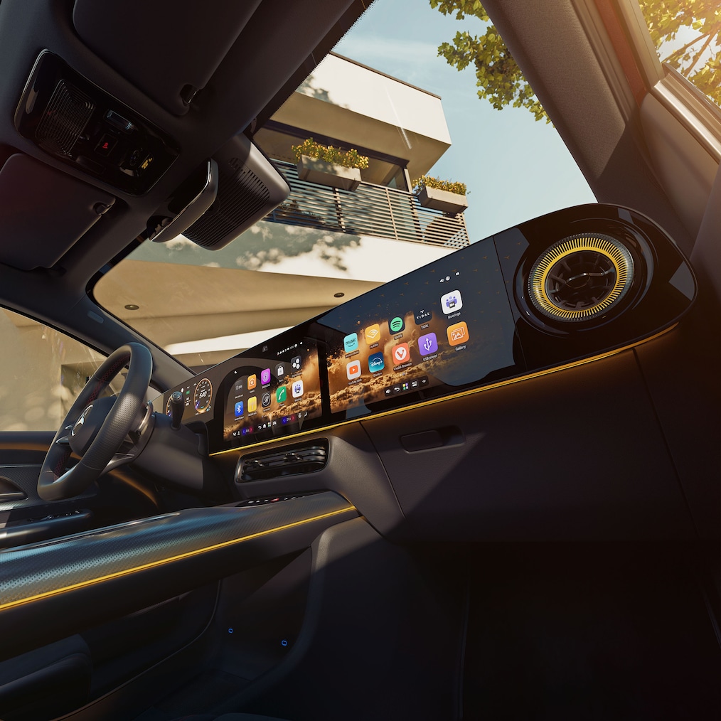 Le superscreen MBUX de la toute nouvelle Mercedes-Benz GLA électrique.