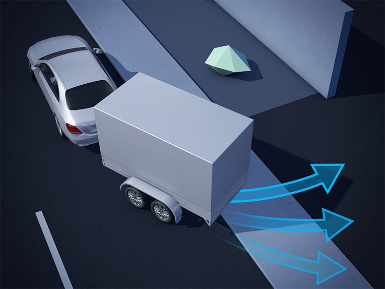 Die Anhängevorrichtung mit ESP® Anhängerstabilisierung des GLB von Mercedes-Benz.