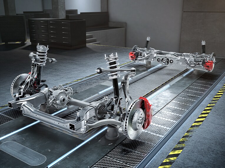 La stabilizzazione del rollio AMG ACTIVE RIDE CONTROL della Mercedes-AMG GLC Coupé.