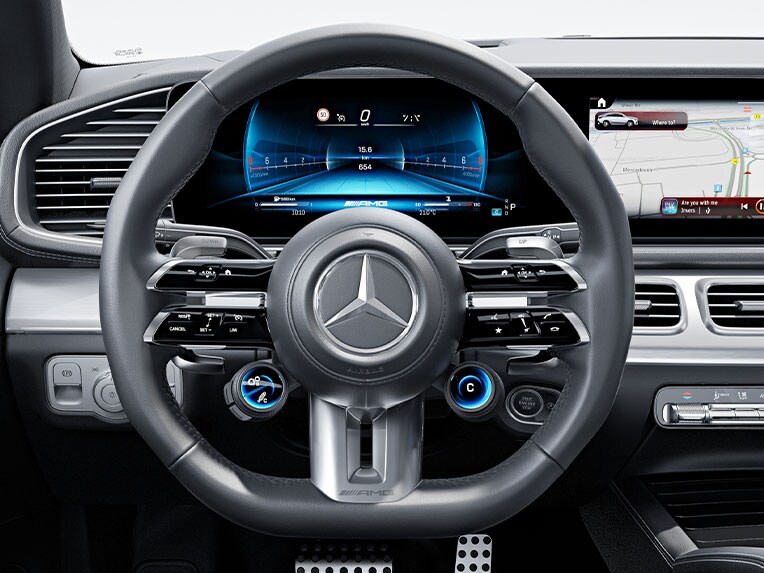Il volante AMG Performance in pelle nappa della Mercedes-AMG GLE Coupé.