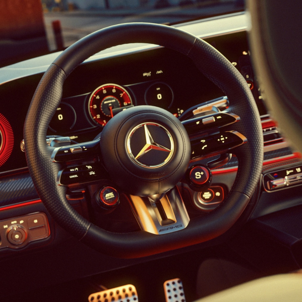 Le volant du GLE&nbsp;63 de Mercedes-AMG.