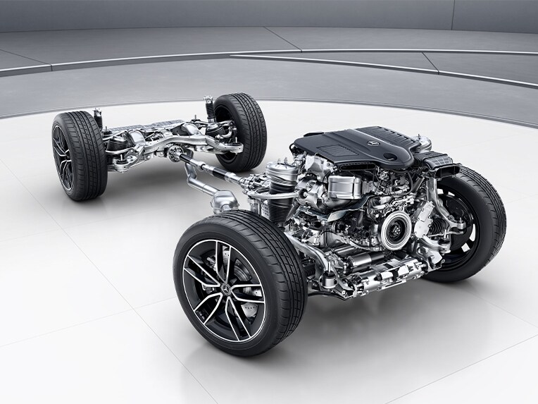 La catena cinematica della Mercedes-Benz GLE con trazione integrale 4MATIC.