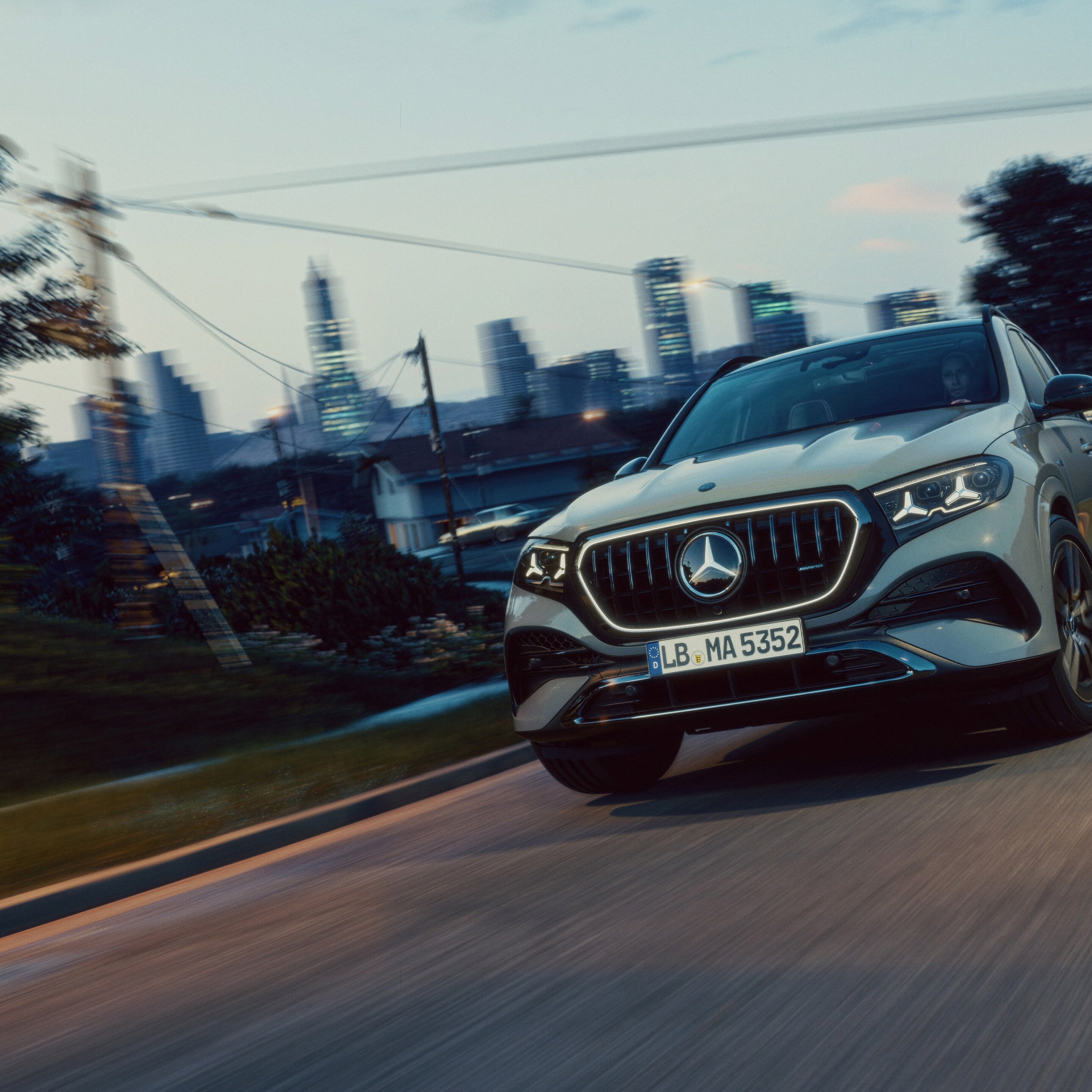 La nuova Mercedes-AMG GLE in una vista frontale.