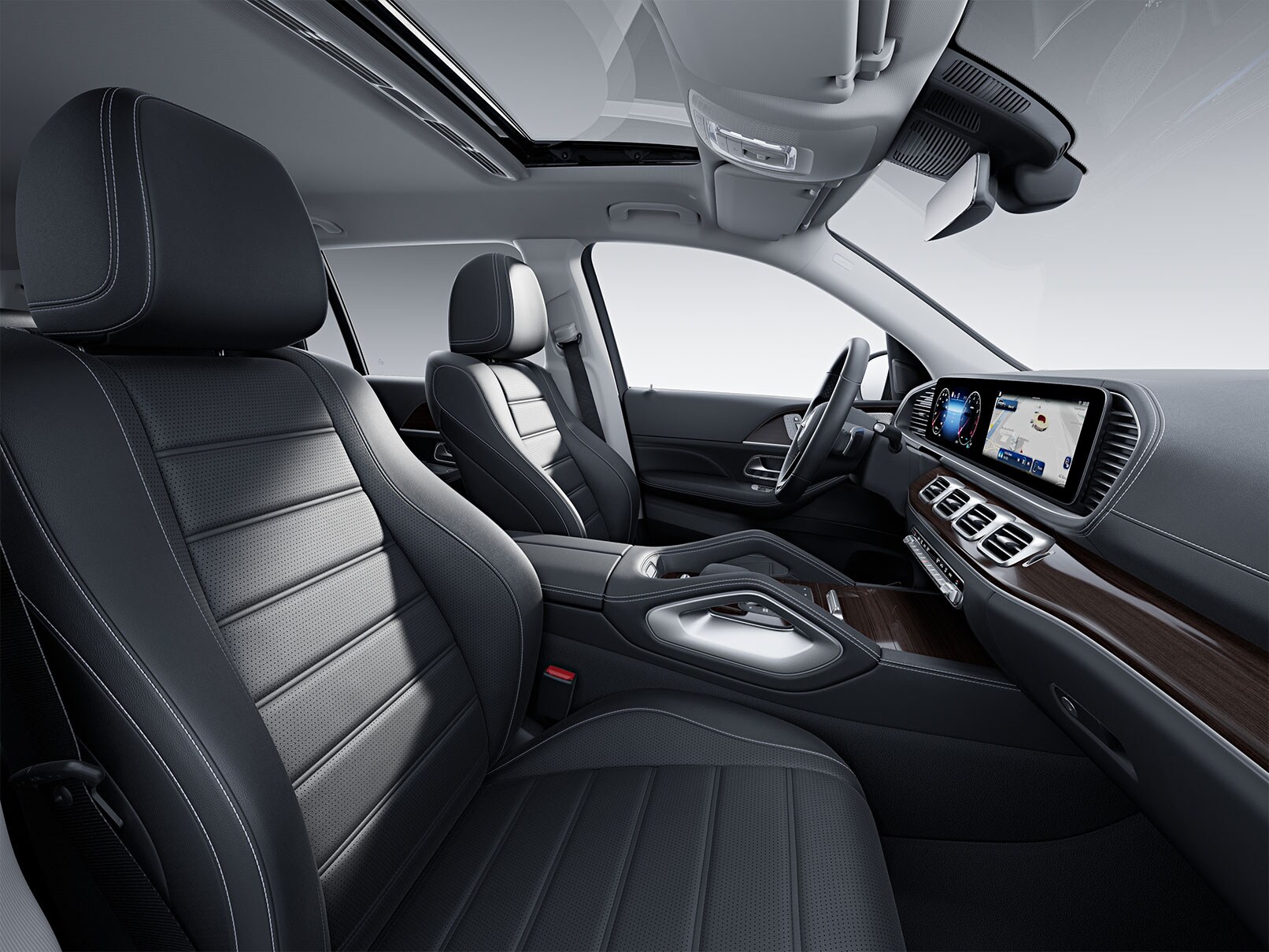Das Interieur des Mercedes-Benz GLS mit Serienausstattung.