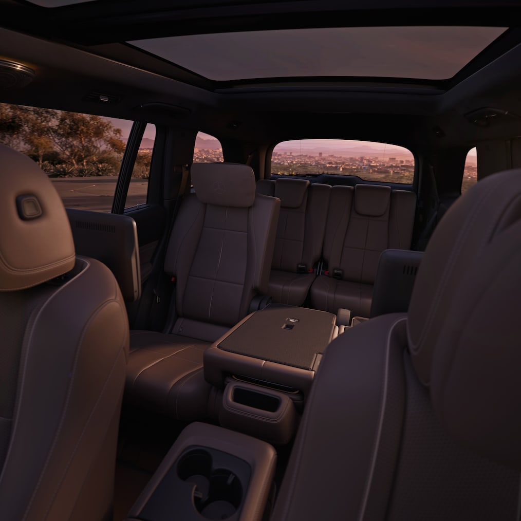 Version 7&nbsp;places avec troisième rangée de sièges du nouveau GLS de Mercedes-Benz.