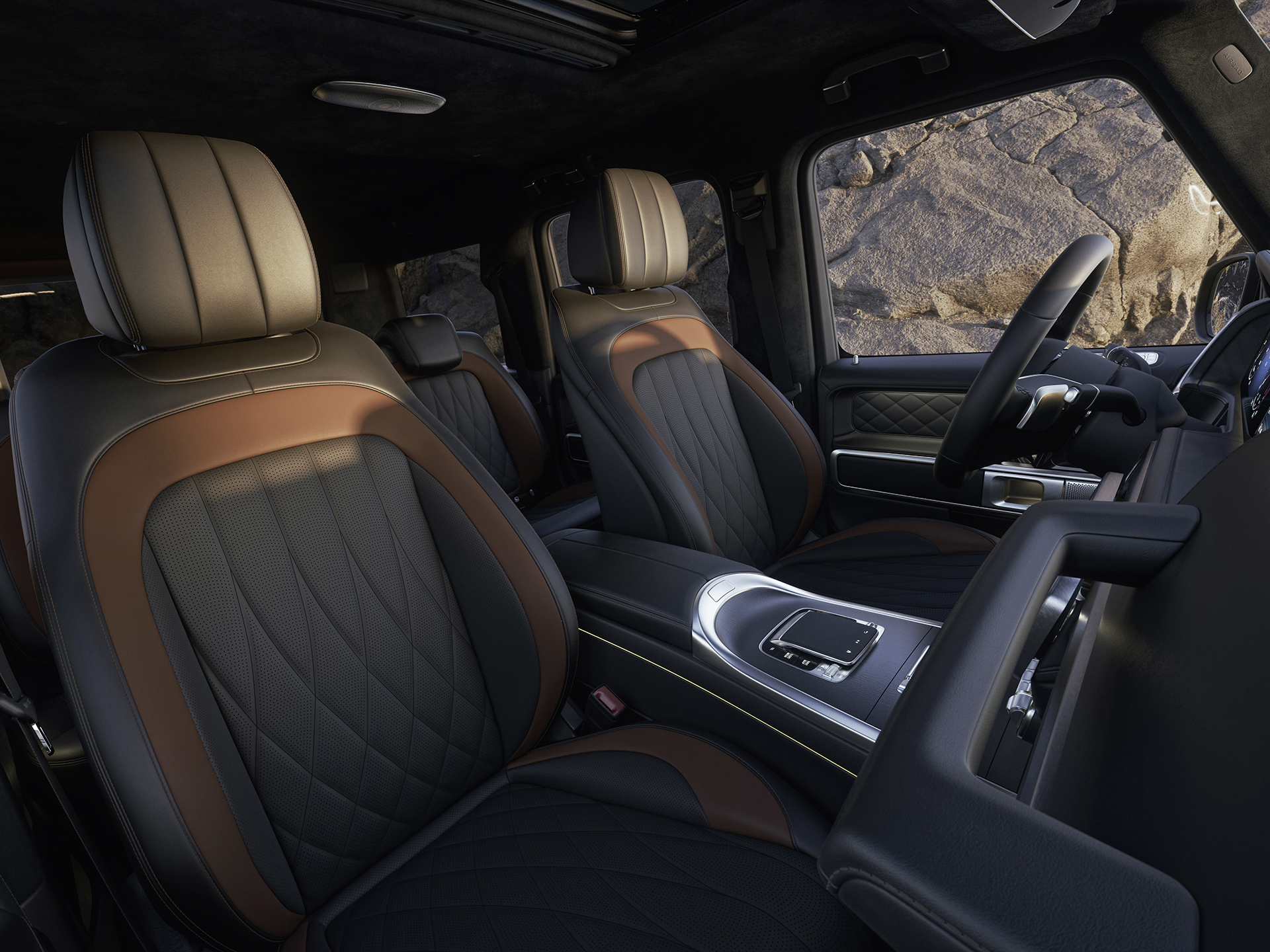 Intérieur | Espace de marque Classe G | Mercedes-Benz L'intérieur de la Mercedes-Benz Classe G.