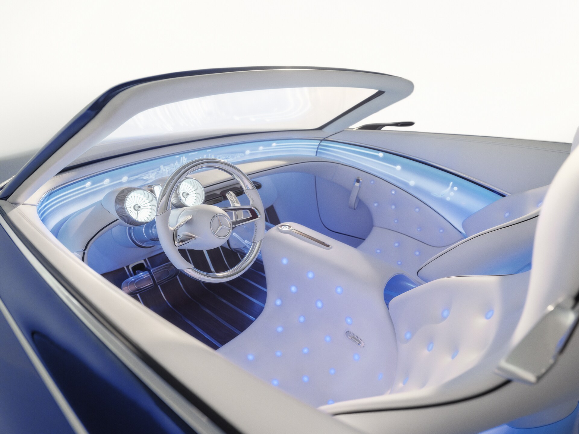 Eine Vision des Interieurs eines Mercedes-Maybach in der Zukunft.