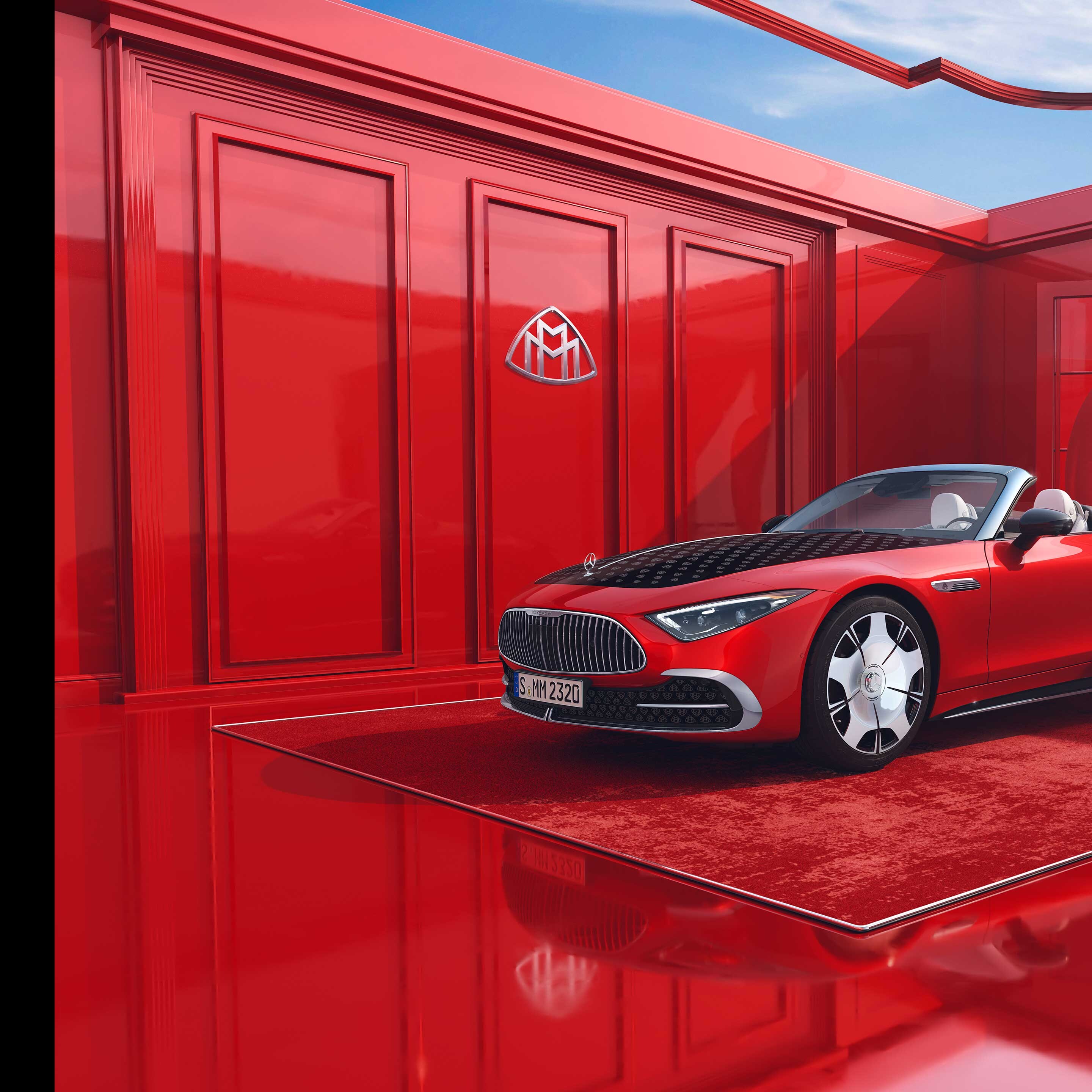 Vista laterale della Mercedes-Maybach SL 680.