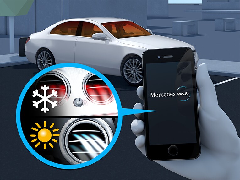 Visualisation de la préclimatisation de la Mercedes-Maybach EQS SUV.