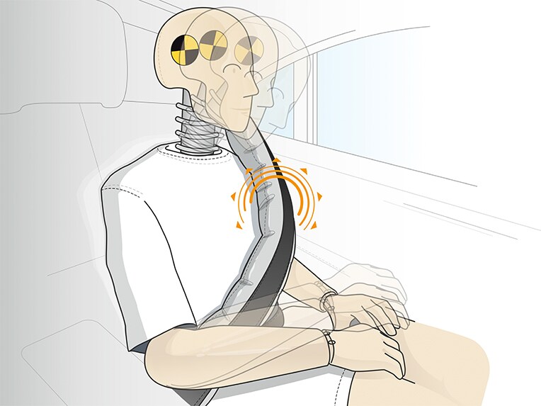 L'airbag ceinture de la Mercedes-Benz Classe S Berline.