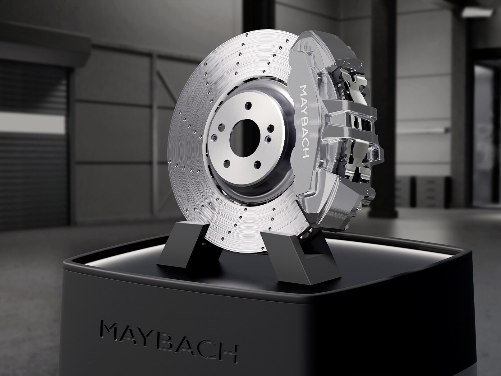 Bộ kẹp phanh Mercedes-Maybach sơn bạc của Mercedes-Maybach SL 680.